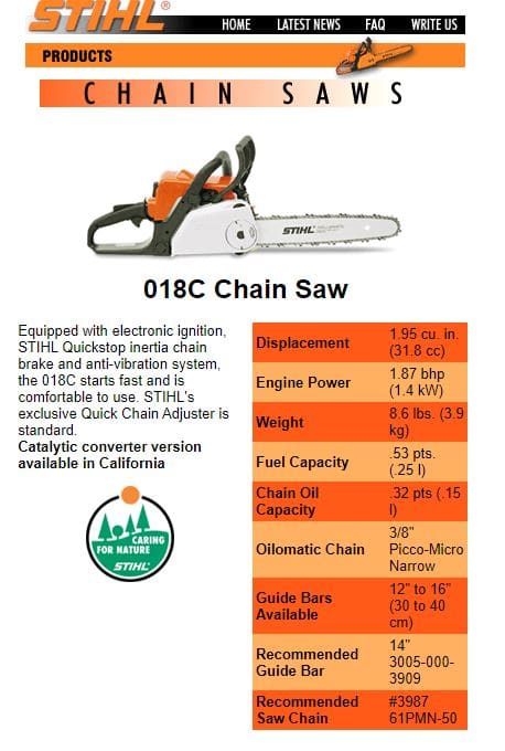 Stihl 018c price discount